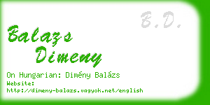 balazs dimeny business card